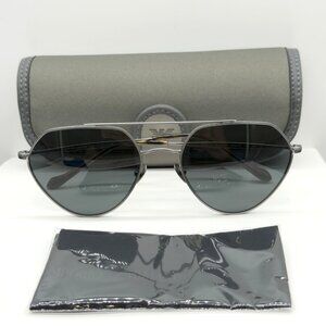 Georgio Armani AR6111 3003/87 Sunglasses Matte Gunmetal Grey Lenses Square